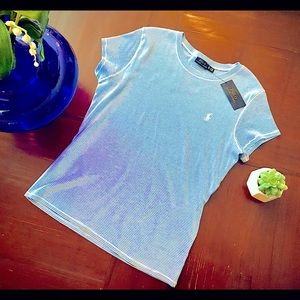 Polo by Ralph Lauren, blue-and-white cotton shirt